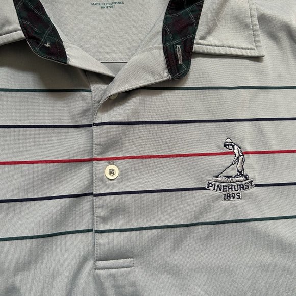 Pinehurst 1895 x Donald Ross Shirt Mens L Tartan Collection gray Putter Boy logo - Picture 3 of 11